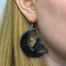 Load image into Gallery viewer, Erstwilder - Fairy Moon Drop Earrings - Black - 20th Century Artifacts