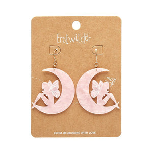 Erstwilder - Fairy Moon Drop Earrings - Pink - 20th Century Artifacts