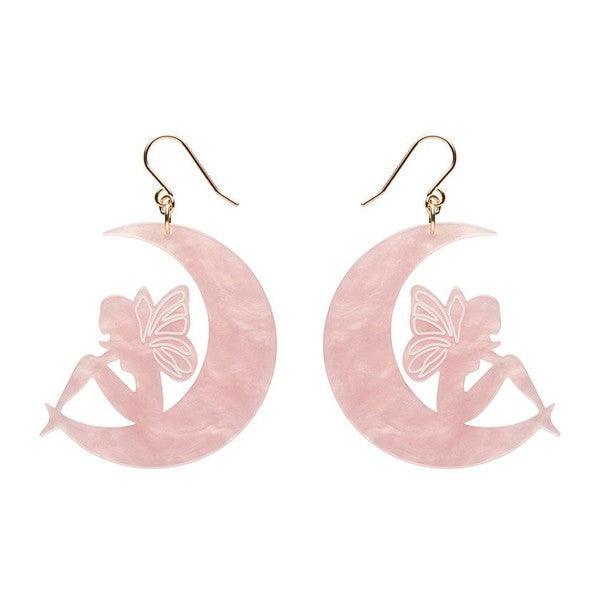 Erstwilder - Fairy Moon Drop Earrings - Pink - 20th Century Artifacts