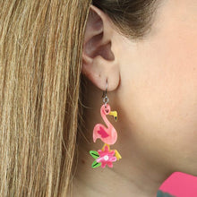 Load image into Gallery viewer, Erstwilder - Let&#39;s Flamingle Drop Earrings - 20th Century Artifacts