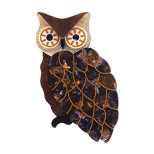 Load image into Gallery viewer, Erstwilder - Outstanding Observation Owl Brooch - 20th Century Artifacts