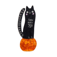 Load image into Gallery viewer, Erstwilder - Pumpkin Time Kitty Brooch (Terry Runyan) (2023) - 20th Century Artifacts