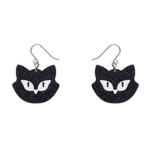 Load image into Gallery viewer, Erstwilder - Shadow the Cat Glitter Drop Earrings - 20th Century Artifacts