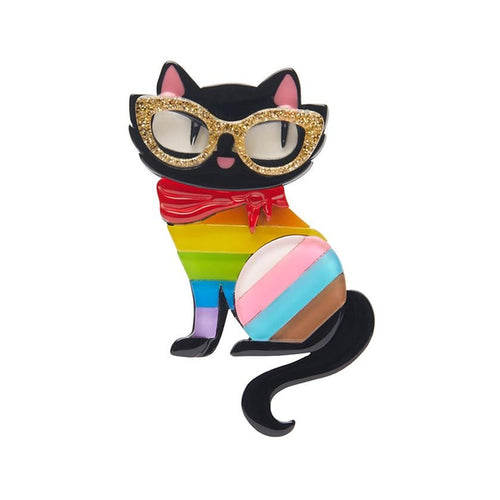 Erstwilder - Elissa the Rainbow Cat Brooch - 20th Century Artifacts