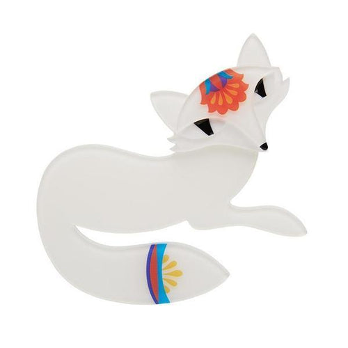 Erstwilder - Finn the Fabled Fox Brooch (2020) white - 20th Century Artifacts