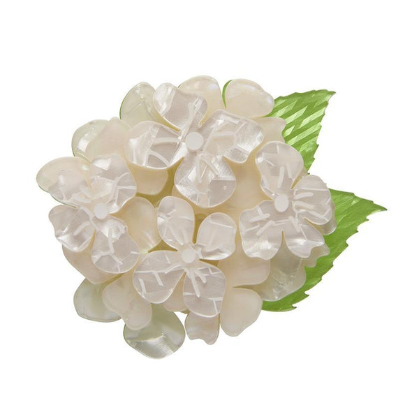 Erstwilder - Heartfelt Hydrangea Brooch (white) - 20th Century Artifacts