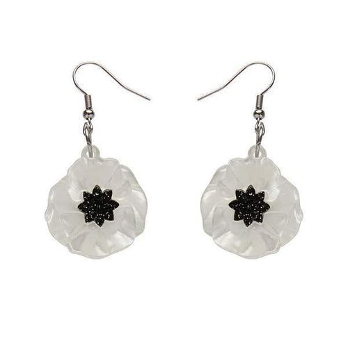 Erstwilder - Poppy Field Drop Earrings - White - 20th Century Artifacts