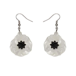 Erstwilder - Poppy Field Drop Earrings - White - 20th Century Artifacts