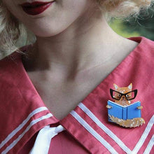 Load image into Gallery viewer, Erstwilder - Puss in Books Brooch (2016) - 20th Century Artifacts