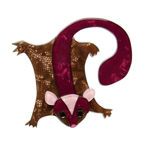 Erstwilder - Saba Sweet Sugar Glider Brooch (2018) maroon - 20th Century Artifacts