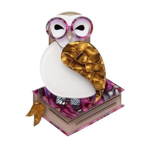 Erstwilder - Studious Snow Owl Brooch (2018) - 20th Century Artifacts