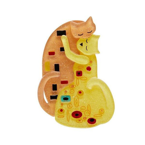 Erstwilder - The Kiss Brooch Klimt Cats Homage - 20th Century Artifacts