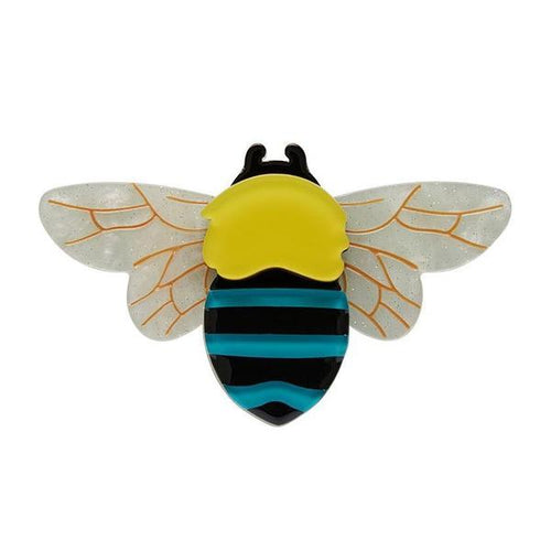 Erstwilder - To Bee or Not to Bee Blue Banded Bee Brooch (2020) - 20th Century Artifacts