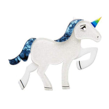 Load image into Gallery viewer, Erstwilder - Ula the Unicorn Brooch (2018) blue - 20th Century Artifacts